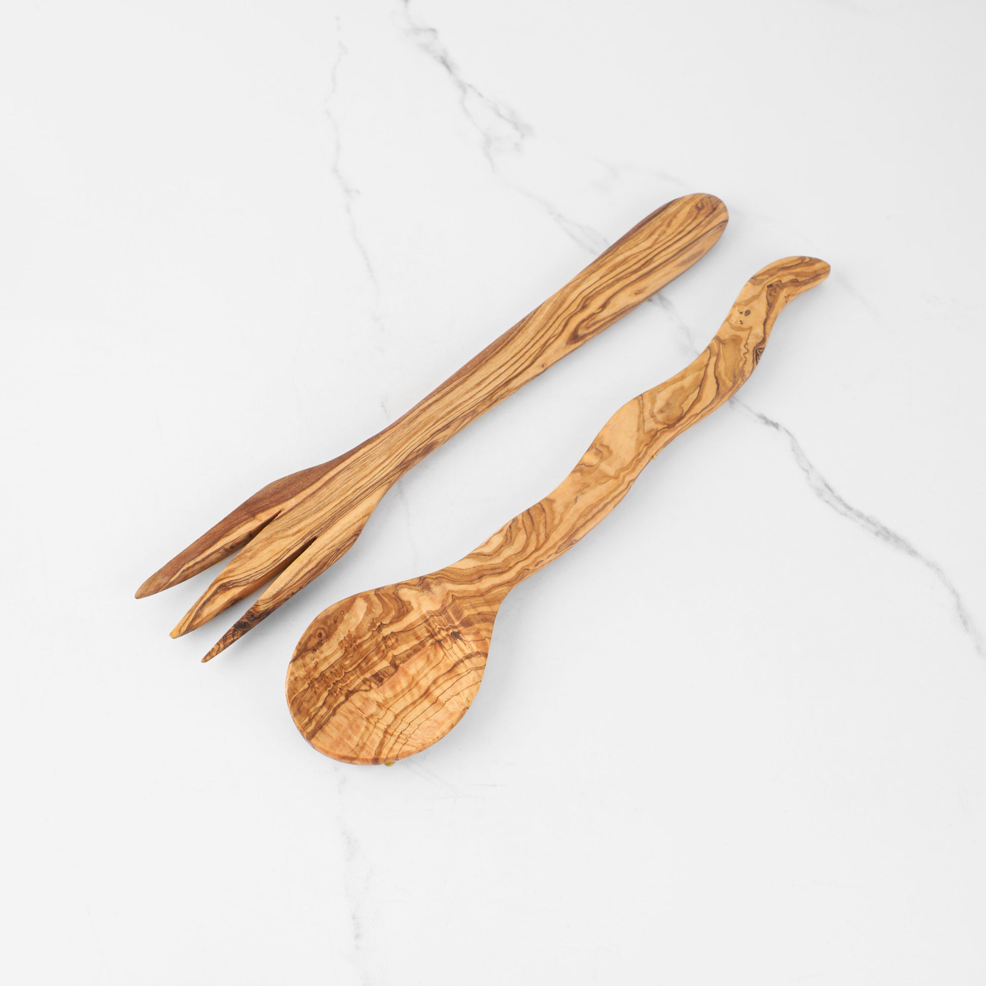 Holz Salatbesteck handgefertigt Schweizer Veredelung