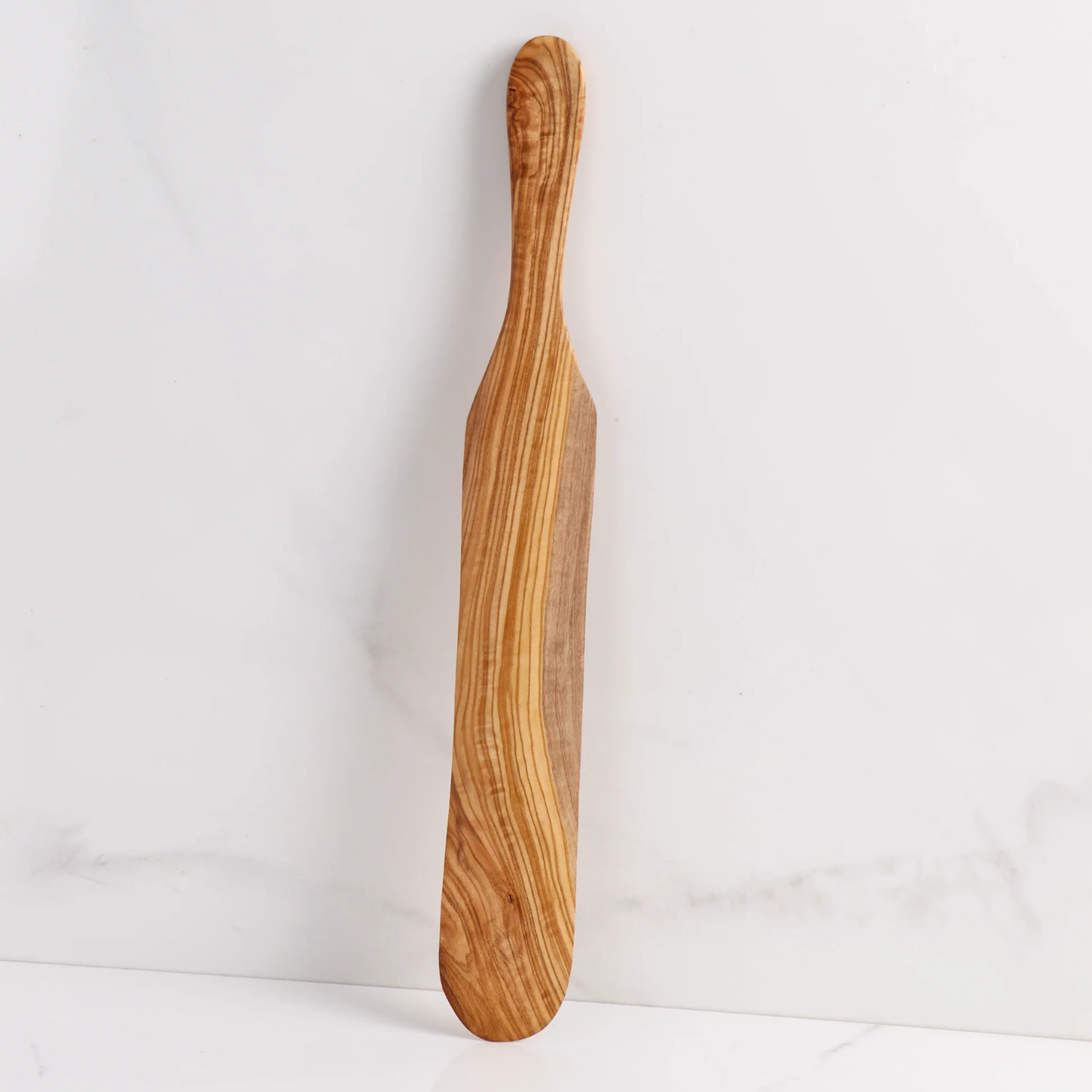 Handgefertigter Krepp-Pfannenwender aus Olivenholz – ideal für beschichtete Pfannen