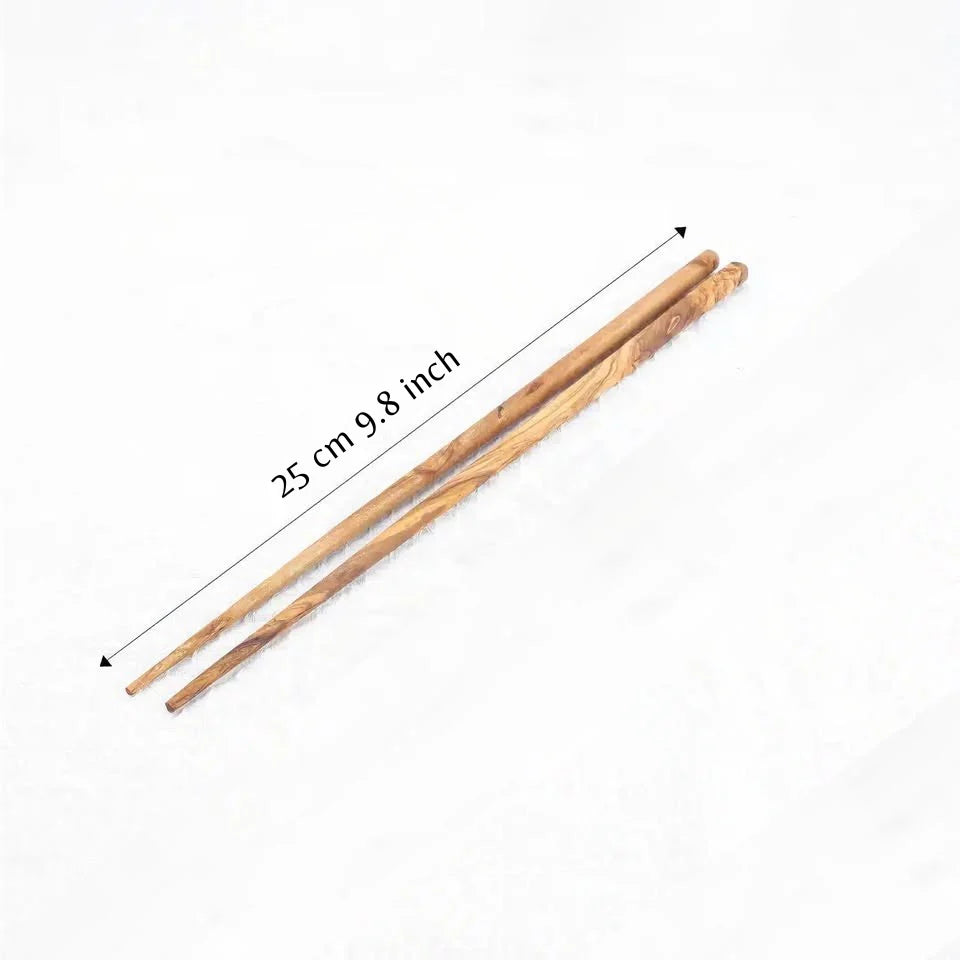 Premium Essstäbchen aus Olivenholz mit natürlicher Maserung