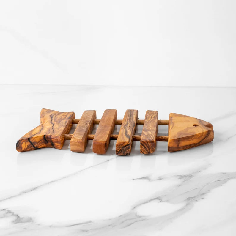 Dekorative Olivenholz Untersetzer – Fisch, Sechseck, Rund