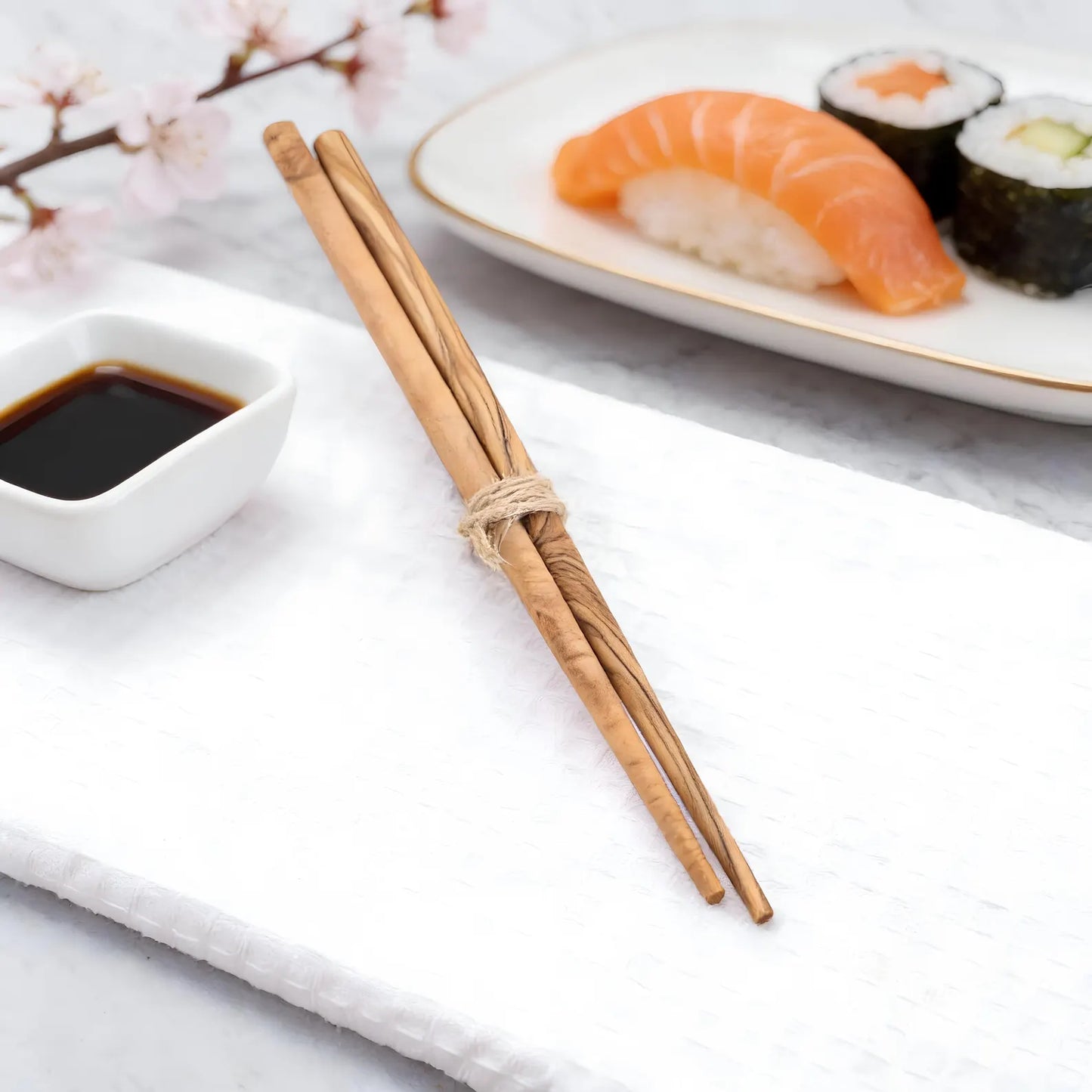 Olivenholz Essstäbchen Set handgefertigt – jedes Stück ein Unikat