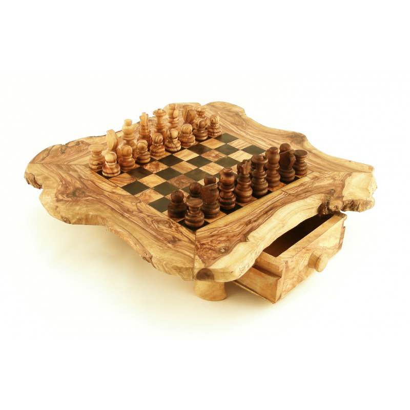 Handgefertigtes Schachbrett aus Olivenholz – exklusives Geschenk