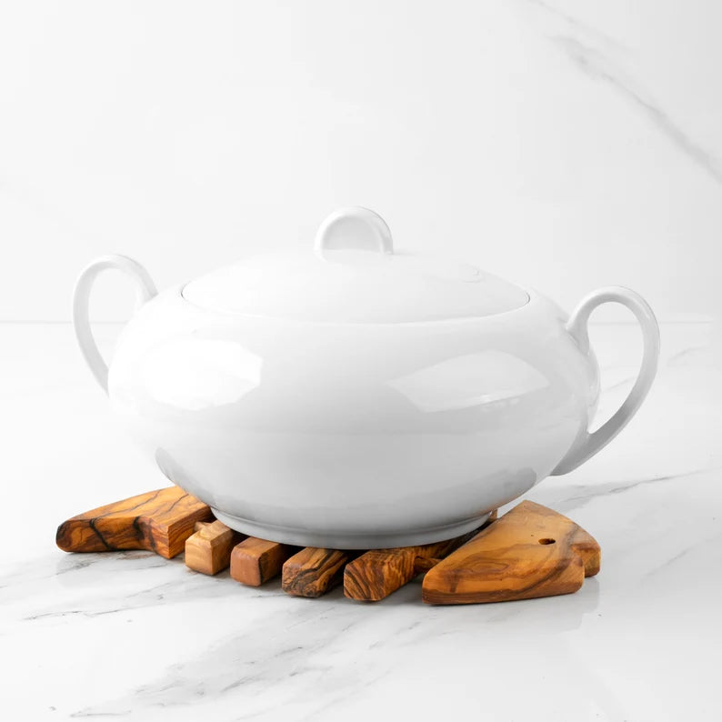 Dekorative Olivenholz Untersetzer – Fisch, Sechseck, Rund