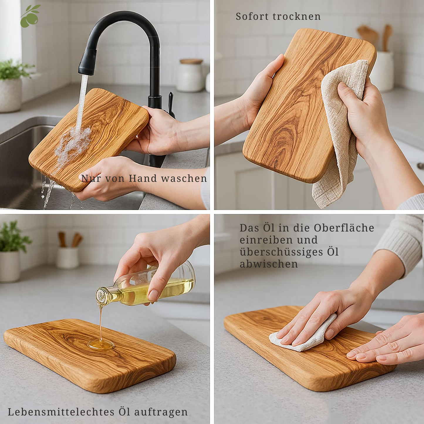 Tranchierbrett aus Olivenholz für Fleisch und Braten