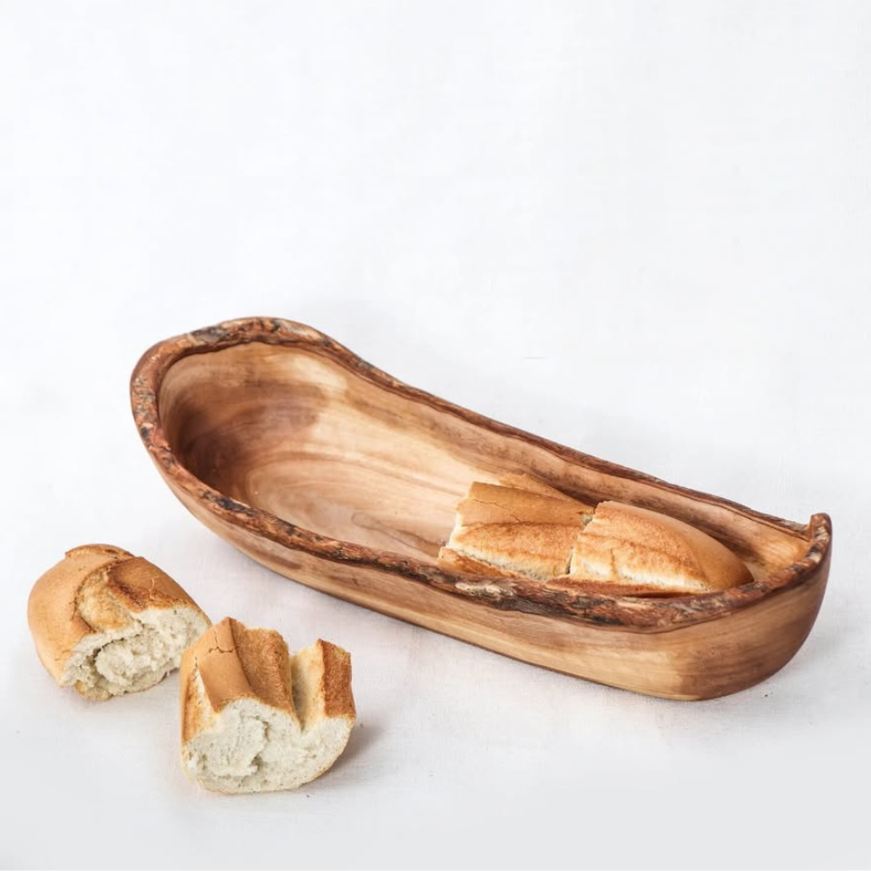 🇨🇭 Französischer Brotkorb, handgefertigt aus Olivenholz, Brotschale - SCHWEIZ | Nur noch wenige auf Lager! | Gratis Versand - Handgefertigt Schweiz | Mediterranean Art Olivenholz handgefertigt Schweiz - Bild 1