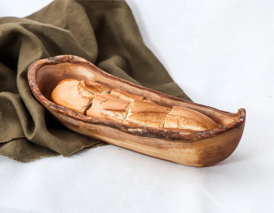 🇨🇭 Französischer Brotkorb, handgefertigt aus Olivenholz, Brotschale - SCHWEIZ | Nur noch wenige auf Lager! | Gratis Versand - Handgefertigt Schweiz | Mediterranean Art Olivenholz handgefertigt Schweiz - Bild 2