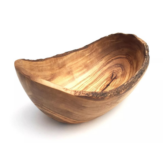 Handgefertigte Obstschale und Brotkorb aus Olivenholz – elegante Dekoschale für Früchte und Brot

